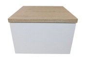 Nočný stolík, Dub svetlý + biela, Závesná doska AVA, 30 cm