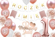 Sada balónov JEDNO ROKOVÉ VÝROČIE Číslo 1 Narodeniny ROSE GOLD Sada balónov JEDNO ROKOVÉ VÝROČIE Číslo 1 Narodeniny ROSE GOLD