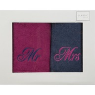 Sada uterákov Mr Mrs amaranth tmavomodrá 70x140 ZA DARČEK Sada uterákov Mr Mrs amaranth tmavomodrá 70x140 ZA DARČEK