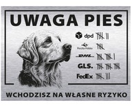 Tablet 20x15 Pozornosť Pes Chodíte na svoje vlastné riziko zlatého retrievera Tablet 20x15 Pozornosť Pes Chodíte na svoje vlastné riziko zlatého retrievera