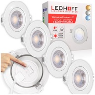 4x LED vstavané stropné svietidlo, 3 farby, 7W SPOT, biele, nastaviteľné 4x LED vstavané stropné svietidlo, 3 farby, 7W SPOT, biele, nastaviteľné