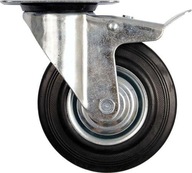 Koleso Otočné koleso s brzdou, čierna guma, 200 mm