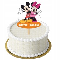 Farebný narodeninový topper mickey a minnie + meno Farebný narodeninový topper mickey a minnie + meno