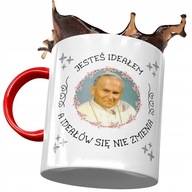 Červený Ján Pavol II Pope Mem hrnček ako darček