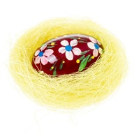 Bordové drevené veľkonočné vajíčko v hniezde