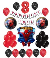 Sada balónikov Spider-Man 8 narodeninový banner + meno Sada balónikov Spider-Man 8 narodeninový banner + meno