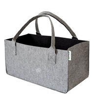 Plsťová taška, nákupný košík, drevo, drevené uhlie, organizér do kufra, sivá
