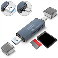 Čítačka pamäťových kariet SD USB 3.0 USB-C adaptér 4v1 MICRO SD TF 5 Gb/s až 2 TB Čítačka pamäťových kariet SD USB 3.0 USB-C adaptér 4v1 MICRO SD TF 5 Gb/s až 2 TB