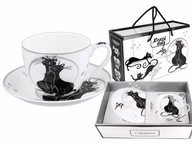 Šálka s podšálkou - Mačky, Porcelán, Darček Šálka s podšálkou - Mačky, Porcelán, Darček