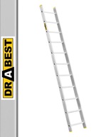 Profesionálny hliníkový rebrík s 11 schodíkmi, DRABEST + HÁK