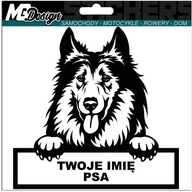 Nálepka na auto DOG COLLIE + MENO Nálepka na auto DOG COLLIE + MENO