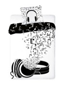 Obliečky 140x200 Music, slúchadlá pre mládež, obliečka na vankúš