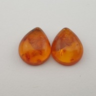 Baltský jantárový pár kabošonov ~12x10 mm č.138 Baltský jantárový pár kabošonov ~12x10 mm č.138