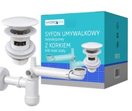 Nástenný teleskopický umývadlový sifón, NASTAVITEĽNÝ + zástrčka CLICK-CLACK, BIELY Nástenný teleskopický umývadlový sifón, NASTAVITEĽNÝ + zástrčka CLICK-CLACK, BIELY