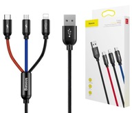 3v1 micro-USB USB-C iPhone kábel 120cm 3,5A BASEUS 3v1 micro-USB USB-C iPhone kábel 120cm 3,5A BASEUS