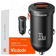 MCDODO VÝKONNÁ RÝCHLA NABÍJAČKA DO AUTA PRE TELEFÓN 2X USB USB-C 33W LED MCDODO VÝKONNÁ RÝCHLA NABÍJAČKA DO AUTA PRE TELEFÓN 2X USB USB-C 33W LED