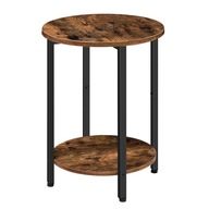 Okrúhly drevený konferenčný stolík vyrobený z kovu