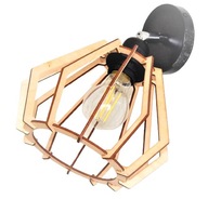 BOHO DIAMANTOVÁ NÁSTENNÁ LAMPA, drevená LOFT BOHO DIAMANTOVÁ NÁSTENNÁ LAMPA, drevená LOFT