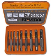 Dierovače na gumenú kožu Sada 9 ks 3-12 mm Dierovače na gumenú kožu Sada 9 ks 3-12 mm