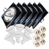 6x Halogénové posuvné sklenené svietidlo + LED GU10 6W 6x Halogénové posuvné sklenené svietidlo + LED GU10 6W