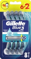 Jednorazový holiaci strojček GILLETTE Blue3 PLUS Cool 6+2 kusy Jednorazový holiaci strojček GILLETTE Blue3 PLUS Cool 6+2 kusy
