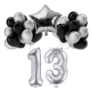 SADA BALÓNOV NA 13. NARODENINY STRIEBORNÁ ČIERNA STRIEBORNÁ 13. VÝROČIE SVADBY SADA BALÓNOV NA 13. NARODENINY STRIEBORNÁ ČIERNA STRIEBORNÁ 13. VÝROČIE SVADBY