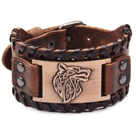 HNEDÝ KOŽENÝ NÁRAMOK NORDIC NÁRAMOK WOLF VIKING HNEDÝ KOŽENÝ NÁRAMOK NORDIC NÁRAMOK WOLF VIKING