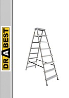 Obojstranný hliníkový domáci rebrík 2x8 DRABEST 150 kg