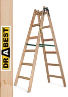 Maliarsky drevený rebrík, obojstranný, 2x6 schodíkov, DRABEST 150kg + HÁK
