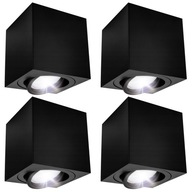 4x Prisadené halogénové svietidlo TUBA GU10 LED 80x85 do miestnosti, čierna 4x Prisadené halogénové svietidlo TUBA GU10 LED 80x85 do miestnosti, čierna