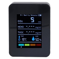 Čierny CO2 LCD detektor oxidu uhličitého TVOC HCHO