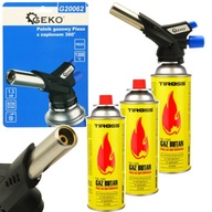 PLYNOVÝ HORÁK NA SPÁJKOVANIE LUTLAMPY PIEZO + 3x PLYN PLYNOVÝ HORÁK NA SPÁJKOVANIE LUTLAMPY PIEZO + 3x PLYN