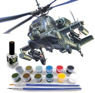 AH-64A Peten APACHE Stavebnica modelu + FARBY, LEPIDLO