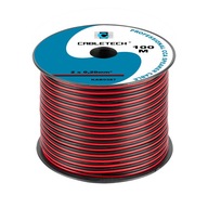 ČIERNY Reproduktorový kábel 2x0,2mm 100m drôt (1049b