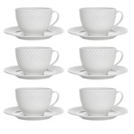 6 x šálka s podšálkou na kávu 220 ml porcelánová súprava DIAMOND 6 x šálka s podšálkou na kávu 220 ml porcelánová súprava DIAMOND