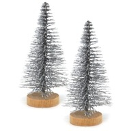 Ozdobné vianočné stromčeky Strieborná 8 cm 2 ks CHB-8-SR