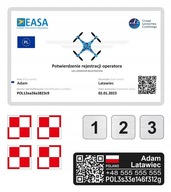 Doska dronu, certifikát, číslo batérie, sada Doska dronu, certifikát, číslo batérie, sada