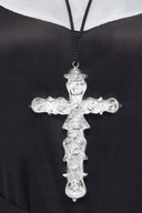 Kríž na kostým mníšky Strieborný KRÍŽ 11x16cm