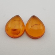 Baltský jantárový pár kabošónov ~12x10 mm č.153 Baltský jantárový pár kabošónov ~12x10 mm č.153