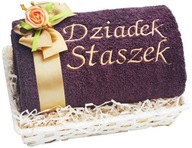 HRUBÝ Uterák s výšivkou KOŠÍK Darček pre babičku ku Dňu starých rodičov HRUBÝ Uterák s výšivkou KOŠÍK Darček pre babičku ku Dňu starých rodičov