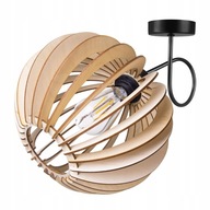 NÁSTENNÁ LAMPA E27 nástenná pevná podkrovná drevená guľa
