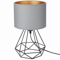 Nočná lampa, čierny rám, šedé tienidlo Oro Nočná lampa, čierny rám, šedé tienidlo Oro
