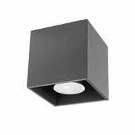 Antracitové štvorcové stropné svietidlo 10cm SOLLUX GU10 Antracitové štvorcové stropné svietidlo 10cm SOLLUX GU10