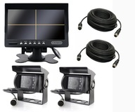 7 palcový QUAD monitor + 2 kamery + 10m + 15m 7 palcový QUAD monitor + 2 kamery + 10m + 15m
