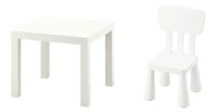 IKEA LACK Table+ MAMMUT Detská stolička biela