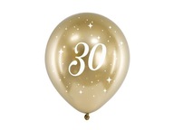 Sada 30 zlatých 30 chrómových balónov, 6 ks