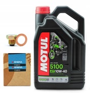 Olej MOTUL 5100 10W40, výpustná zátka, olejový filter