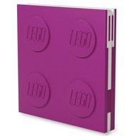 Štvorcový LEGO notebook s guľôčkovým perom (ružový)