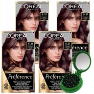 LOREAL Preference farba na vlasy 5,21 Cold Light Brown 4 ks + ZADARMO LOREAL Preference farba na vlasy 5,21 Cold Light Brown 4 ks + ZADARMO