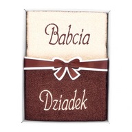 Uterák v krabici, sada 2 ks 100x50 ecru hnedá - Babička a dedko Uterák v krabici, sada 2 ks 100x50 ecru hnedá - Babička a dedko